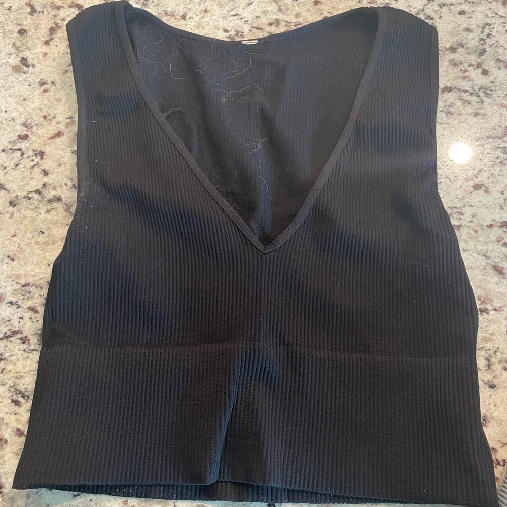 Under Armour Gray Ribbed Crop Tank Top